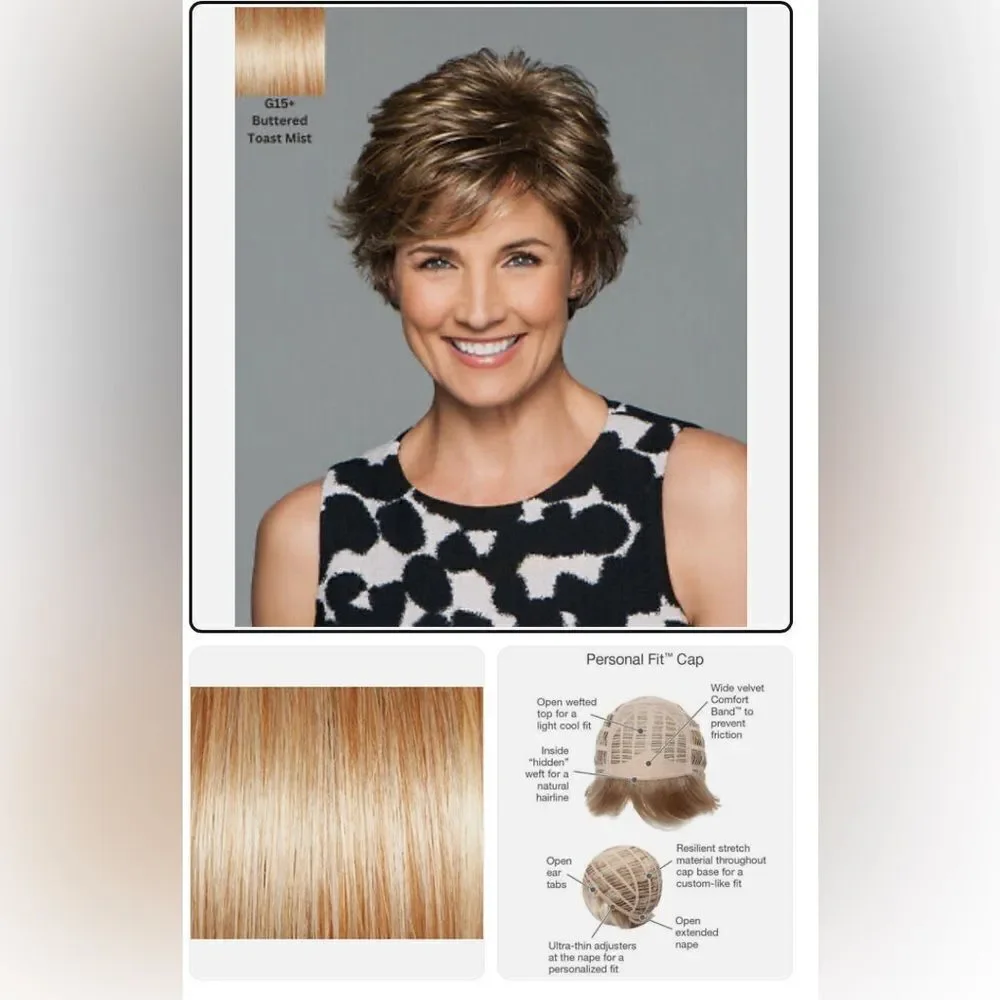 Eva Gabor Perk Wig - G15+ Buttered Toast Petite Cap Textured